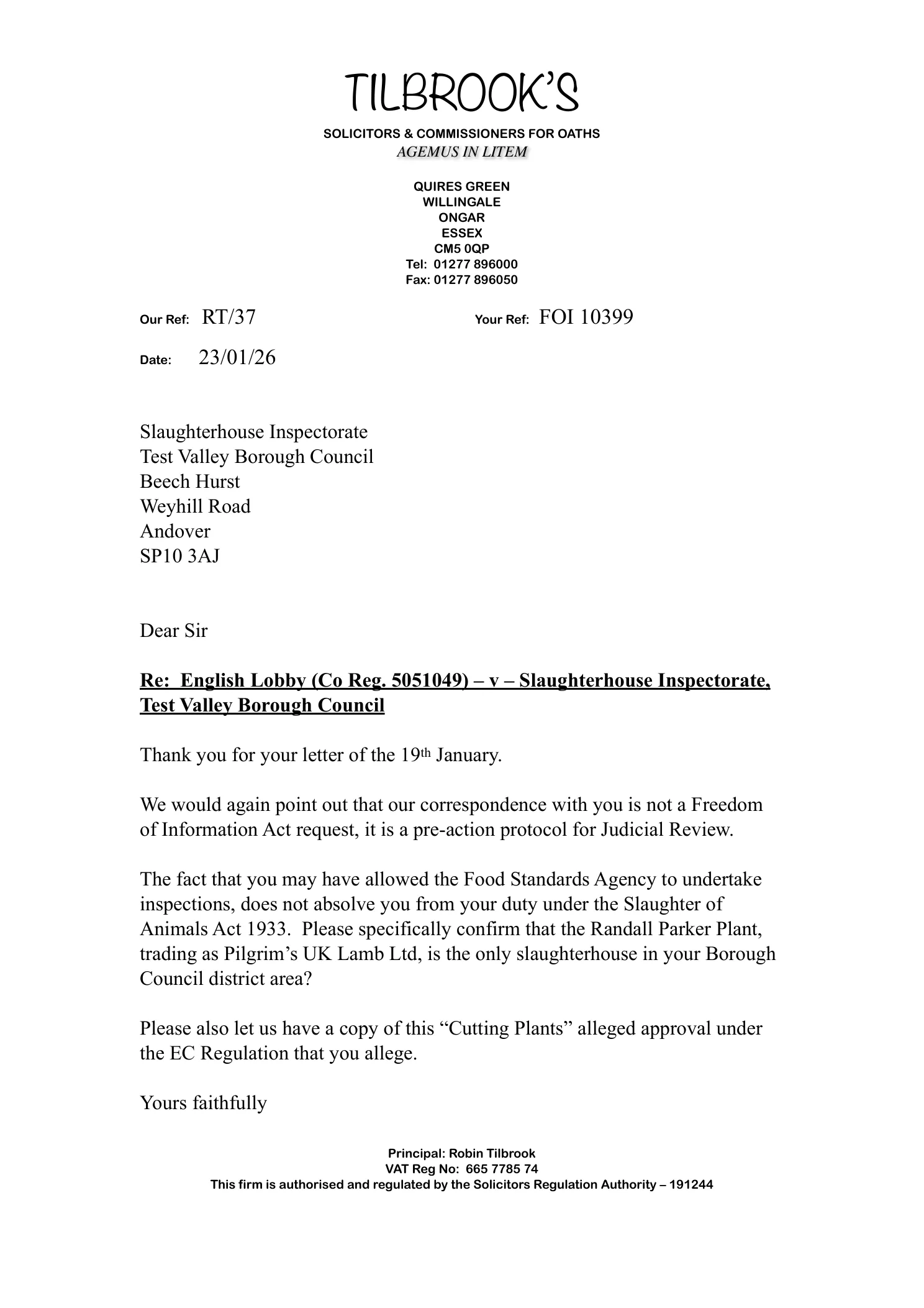 Test Valley Borough Council — Follow-up — 23 January 2026 (page 1)