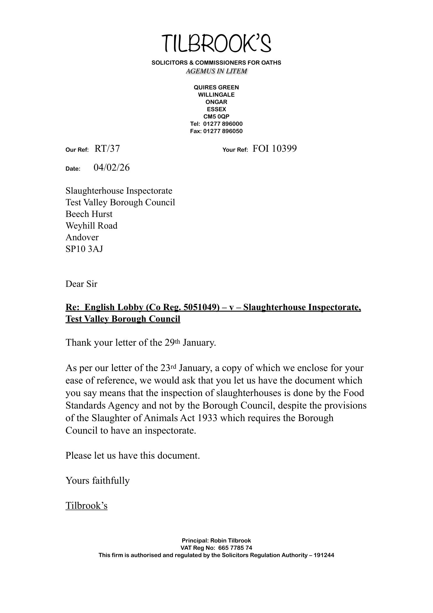 Test Valley Borough Council — Follow-up — 4 February 2026 (page 1)