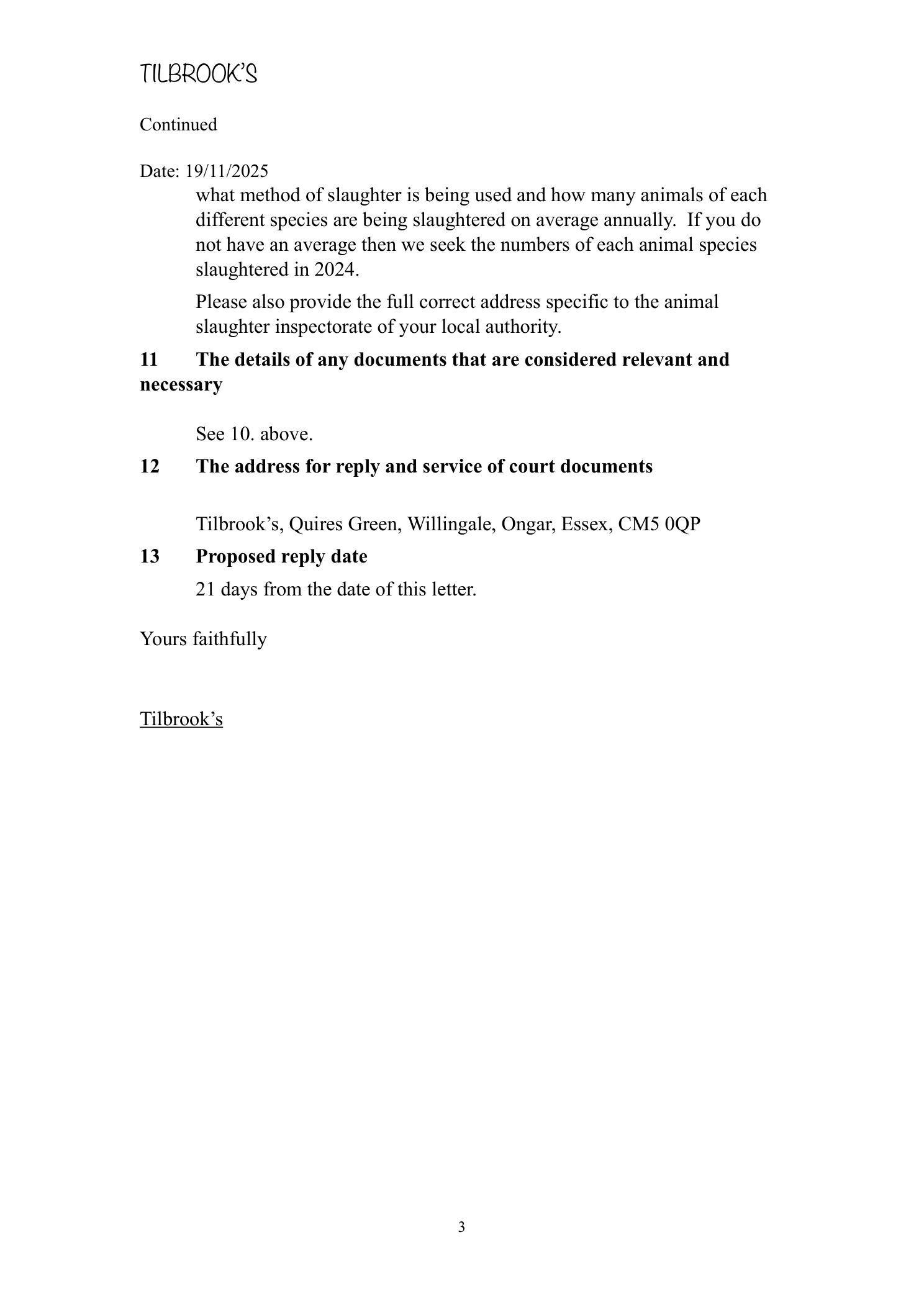 Test Valley Borough Council — Letter Before Action — 19 November 2025 (page 3)