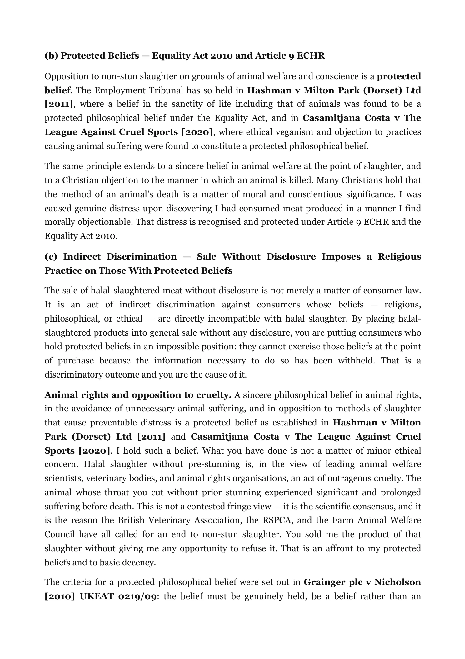 Reply to Tiffin Sandwiches' pre-action response (page 4)