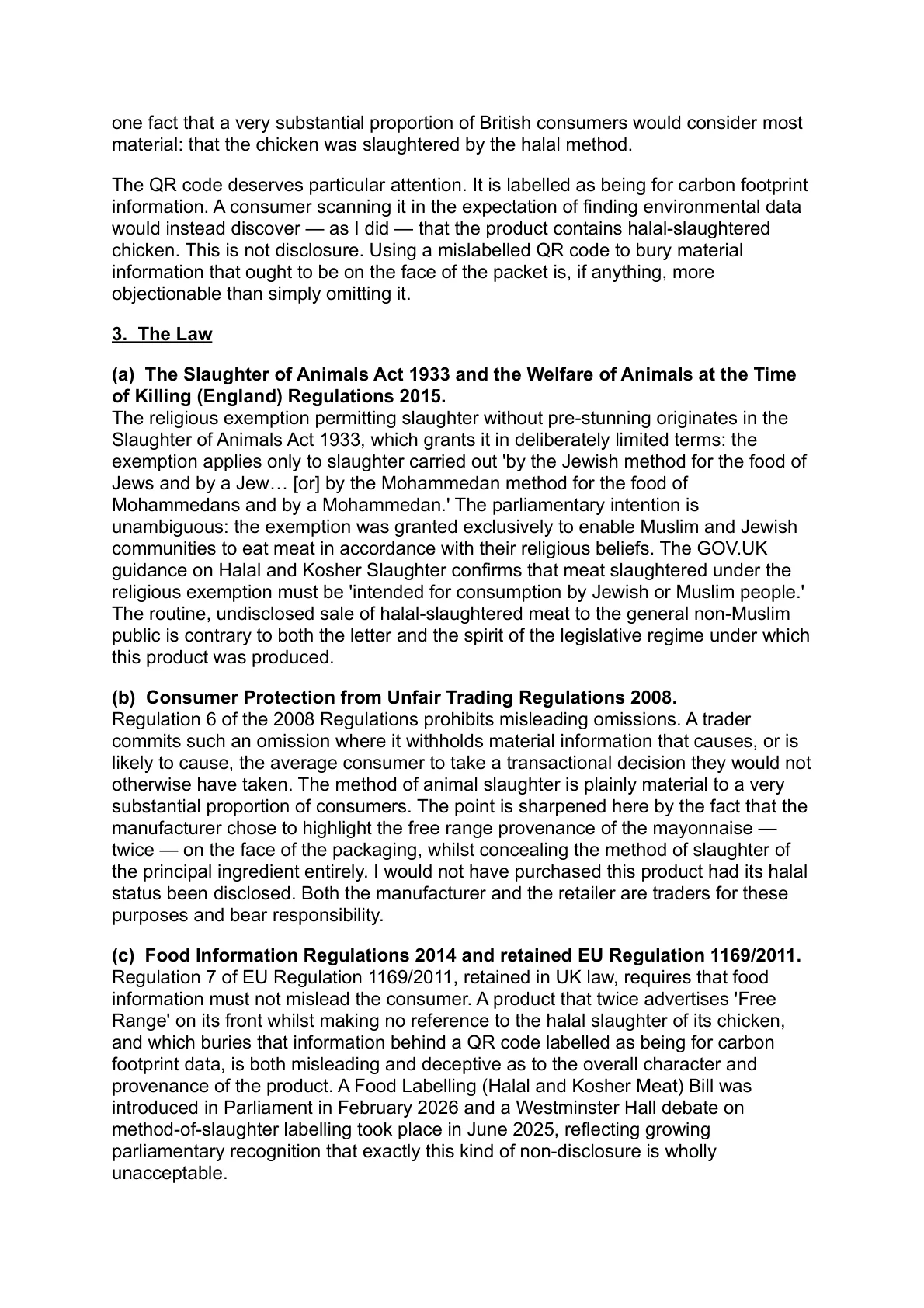 Train sandwich — pre-action letter (page 3)