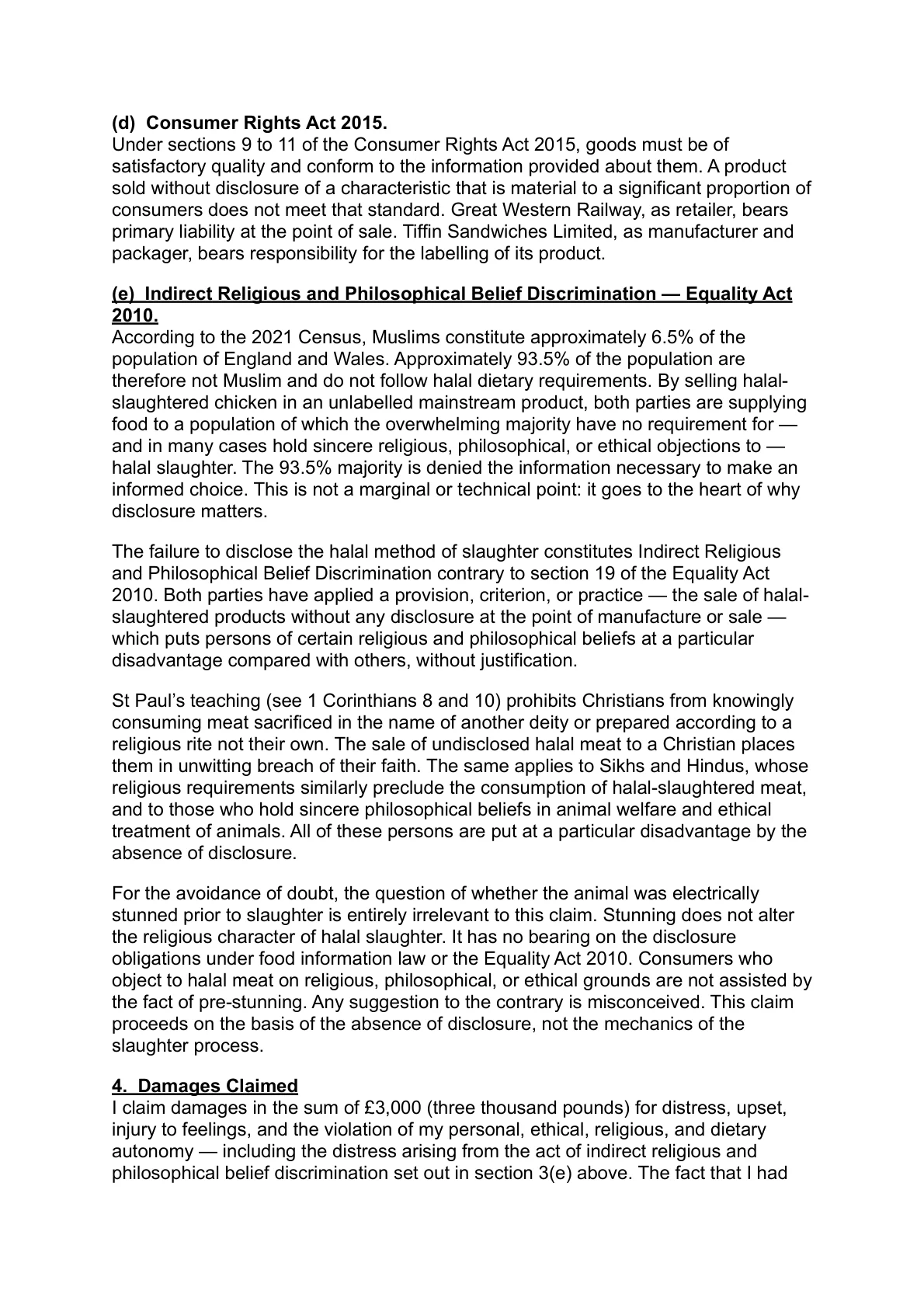 Train sandwich — pre-action letter (page 4)